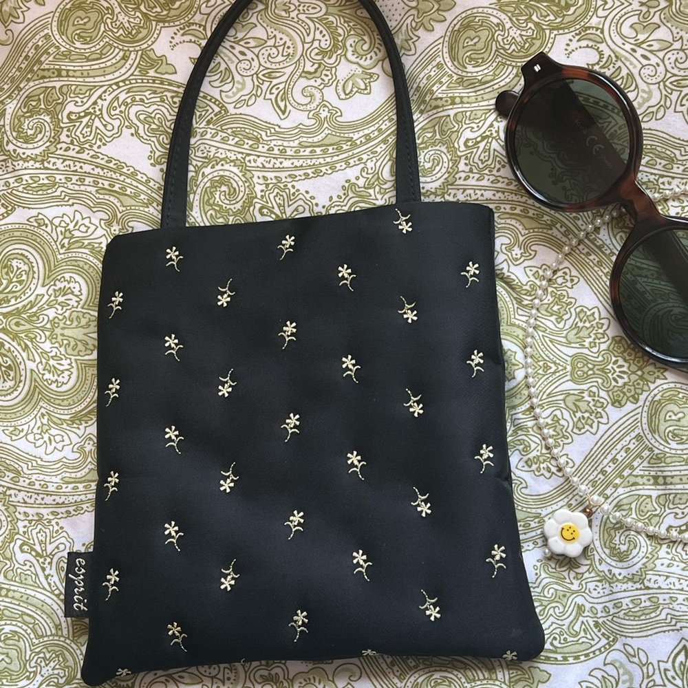 CUTE Black Floral 90s mini Bag